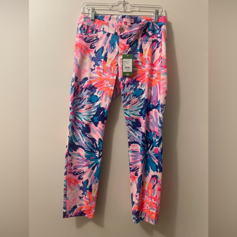 Lilly Pulitzer Kelly Skinny Ankle Pant Off Tropic Print Size 4 New W/Tags!